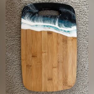 Bamboo Cutting Board with Resin Ocean Handle